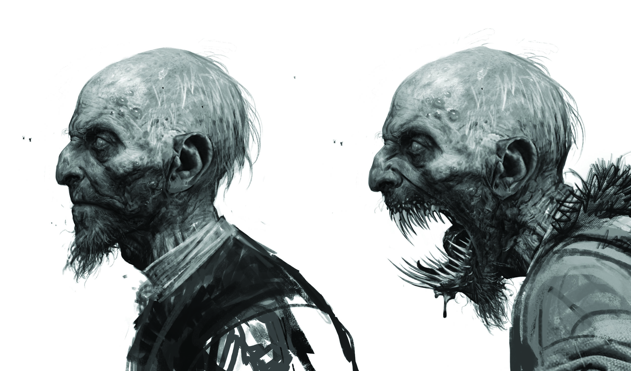 Concept art showing RPG game The Blood of Dawnwalker's vampire antagonists.