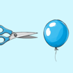 Balloons and scissors